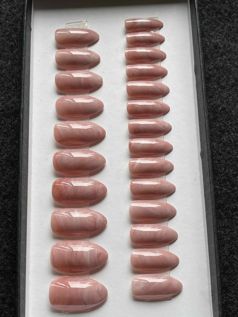Pinky Marble - Glossy Almond